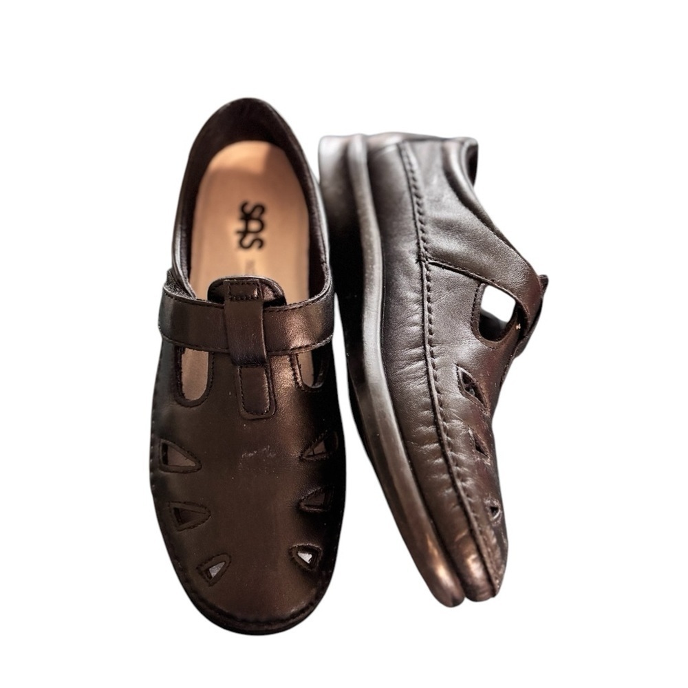 SAS Roamer Black TRIPAD Comfort Leather Loafer Size 8.5M Mary Jane Closed Toe